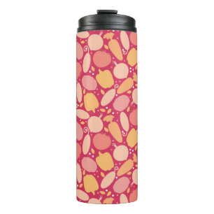 Colourful vegetables pattern thermal tumbler