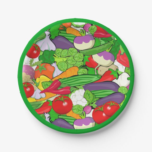 Colourful Veggies Paper Plate (Front)