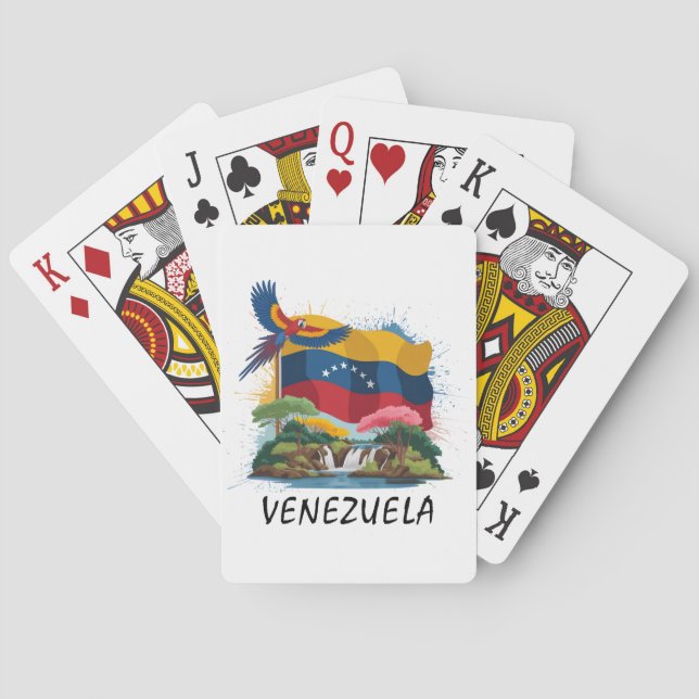 Colourful Venezuela Flag South America Playing Cards (Back)