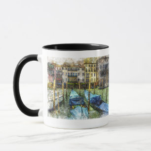 Colourful Venice Blue Gondolas Mug