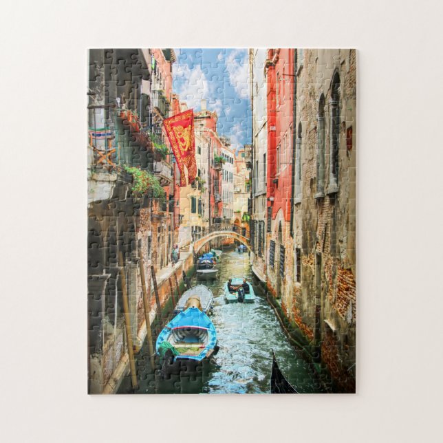Colourful Venice Canals Italy Travel Photograph Jigsaw Puzzle (Vertical)