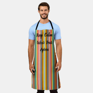 Colourful Vertical Retro Stripes  Apron