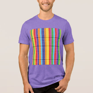 Colourful Vertical Stripe Pattern T-Shirt Tri-Blend Shirt