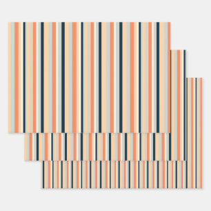 Colourful Vertical Stripe Patterned Wrapping Paper Sheet