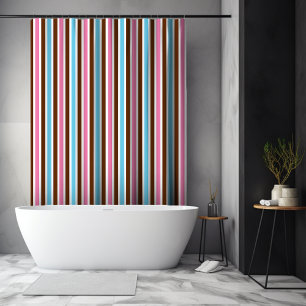 Colourful Vertical Stripe  Shower Curtain