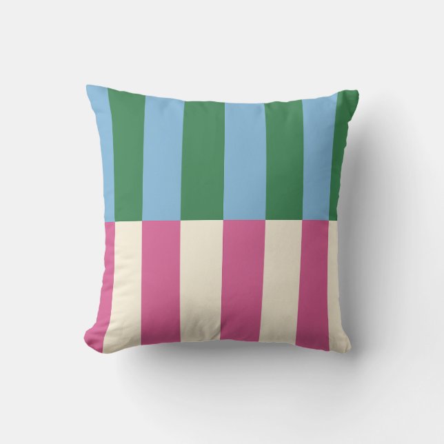 Colourful Vertical Striped Pattern Cushion (Front)
