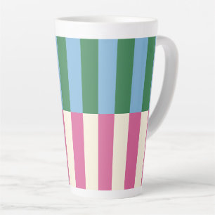 Colourful Vertical Striped Pattern Latte Mug