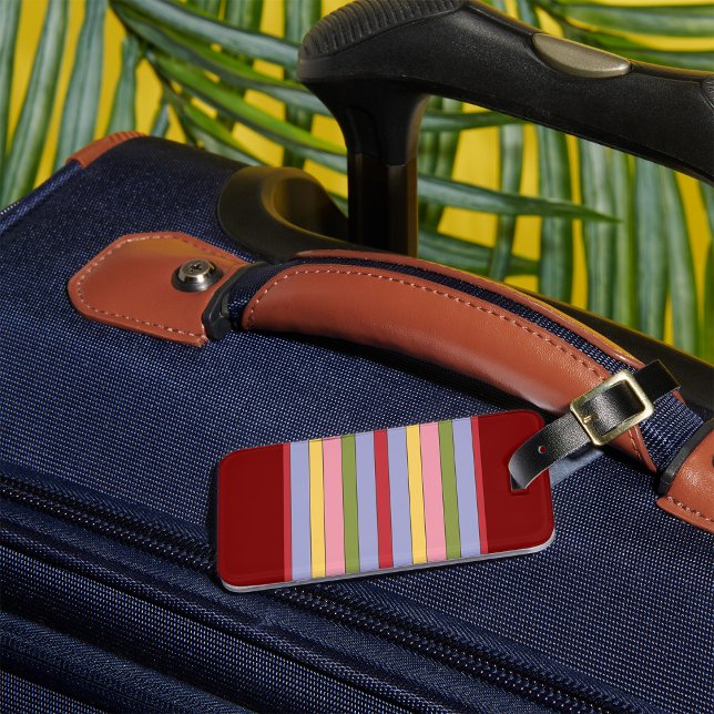 Colourful Vertical Stripes Pattern Luggage Tag (Creator Uploaded)