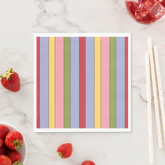 Colourful Vertical Stripes Pattern Napkin (Creator Uploaded)