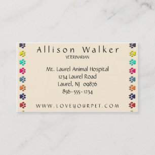 Colourful Veterinarian Business Card
