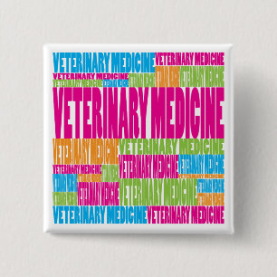 Colourful Veterinary Medicine 15 Cm Square Badge