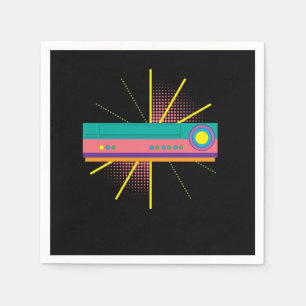 Colourful VHS Player Machine Recorder Classic Cass Napkin