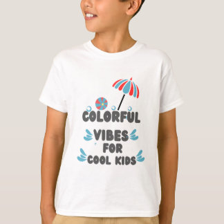 Colourful Vibes Umbrella Kids Tee#kids t shirt 