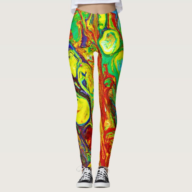 Colourful Vibrance Pattern Leggings (Front)