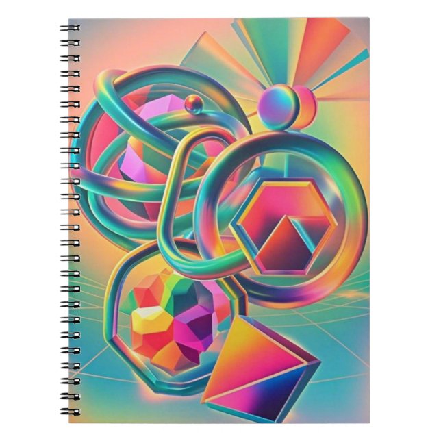 Colourful Vibrant and whimsical abstract artwork  Notebook (Front)