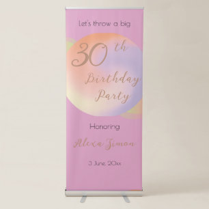 Colourful Vibrant Birthday Party Retractable Banner