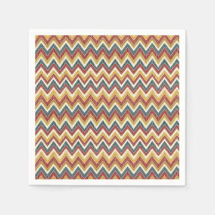 Colourful Vibrant Boho Chic Zigzag Chevron Pattern Napkin