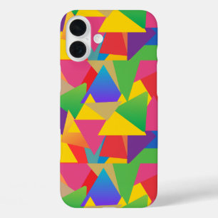 Colourful Vibrant Bold Triangle Patterned  iPhone 16 Plus Case