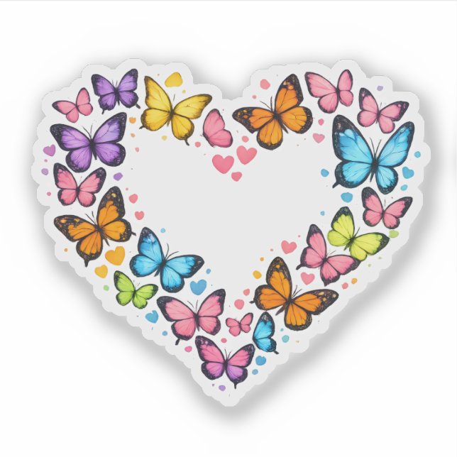Colourful Vibrant Butterfly Heart (Front)