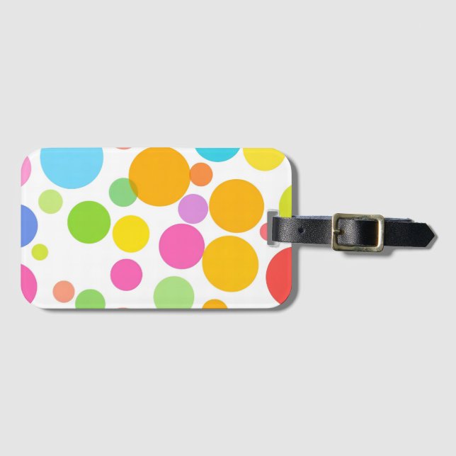 Colourful Vibrant Circle Pattern Modern Abstract  Luggage Tag (Front Horizontal)