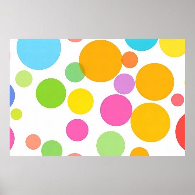 Colourful Vibrant Circle Pattern Modern Abstract  Poster (Front)