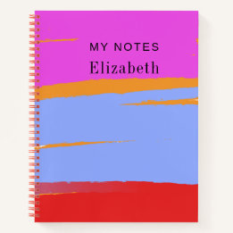 Colourful Vibrant Contemporary Design Custom Text Notebook
