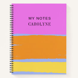 Colourful Vibrant Design Personalise Text Notebook