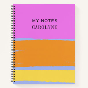 Colourful Vibrant Design Personalise Text Notebook
