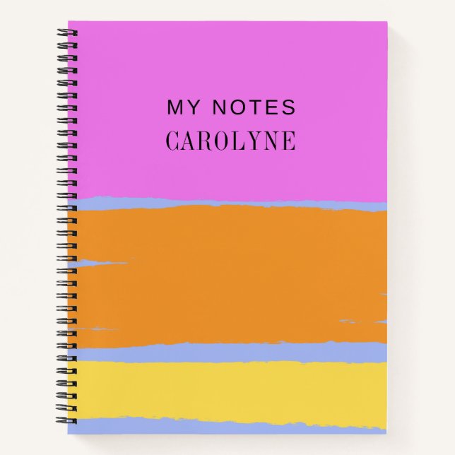 Colourful Vibrant Design Personalise Text Notebook (Front)