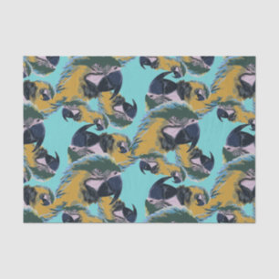 Colourful Vibrant Exotic Tropical Parrots Pattern Tissue Paper