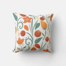 Colourful Vibrant Floral Throw Pillow