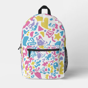 colourful vibrant fun pastel shapes printed backpack