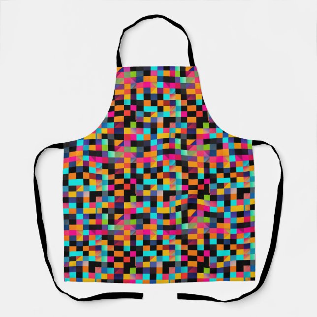 Colourful Vibrant Geometric Shapes Pattern Apron (Front)