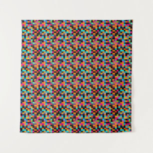 Colourful Vibrant Geometric Shapes Pattern Tapestry