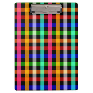 Colourful Vibrant Gingham Check Design Clipboard
