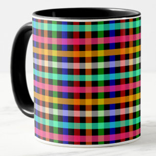 Colourful Vibrant Gingham Check Design Mug
