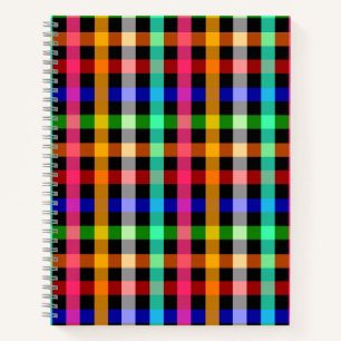 Colourful Vibrant Gingham Check Design  Notebook