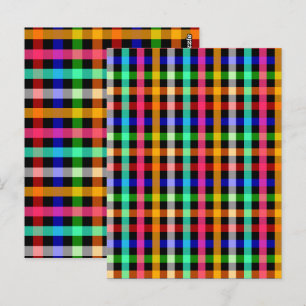 Colourful Vibrant Gingham Check Design Postcard
