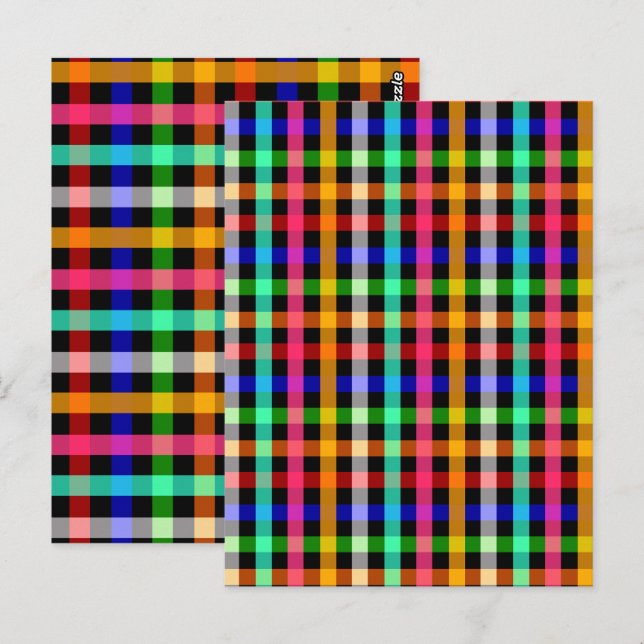 Colourful Vibrant Gingham Check Design  Postcard (Front/Back)