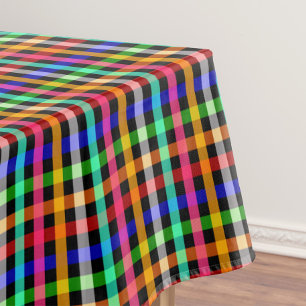 Colourful Vibrant Gingham Check Design Tablecloth