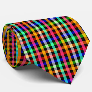Colourful Vibrant Gingham Check Design  Tie