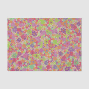 Colourful vibrant Hippie Floral botanical Flowers Tissue Paper