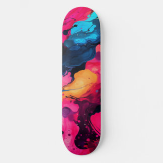 Colourful Vibrant Ink  Skateboard