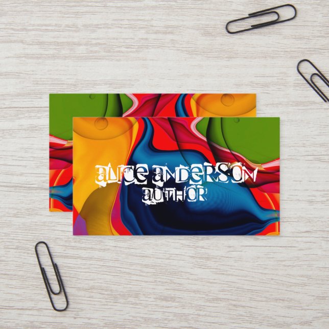 Colourful vibrant modern abstract vivid cheerfull business card (Front/Back In Situ)