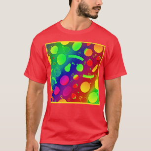 Colourful Vibrant Neon Fruits Pattern Art T-Shirt