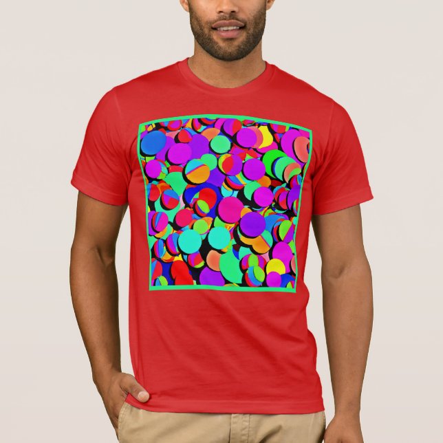 Colourful Vibrant Retro Revival Pattern T-Shirt (Front)