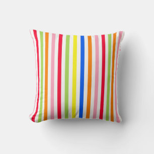 Colourful Vibrant Stripes Pattern Design Cushion