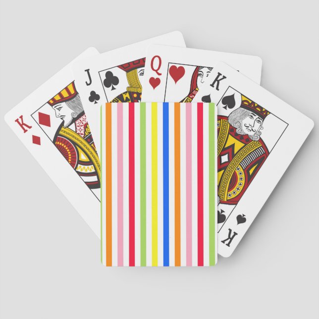 Colourful Vibrant Stripes Pattern Design  Playing Cards (Back)