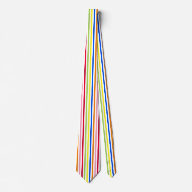 Colourful Vibrant Stripes Pattern Design  Tie (Front)