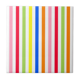 Colourful Vibrant Stripes Pattern Design Tile